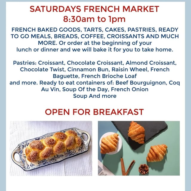 Bistro La Baguette – Saturday French Market & Breakfast