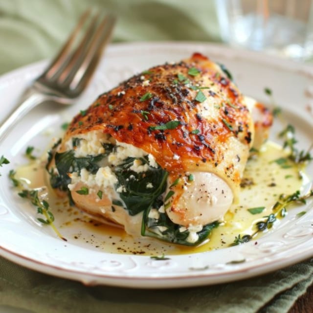 Crabmeat Stuffed Branzino Fillet.