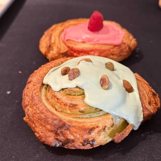 Pistachio Roll or Raspberry