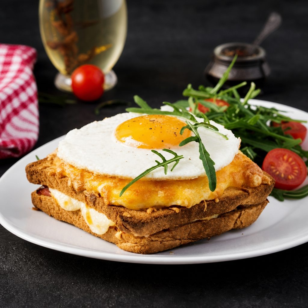 Croque Madame Sandwich.