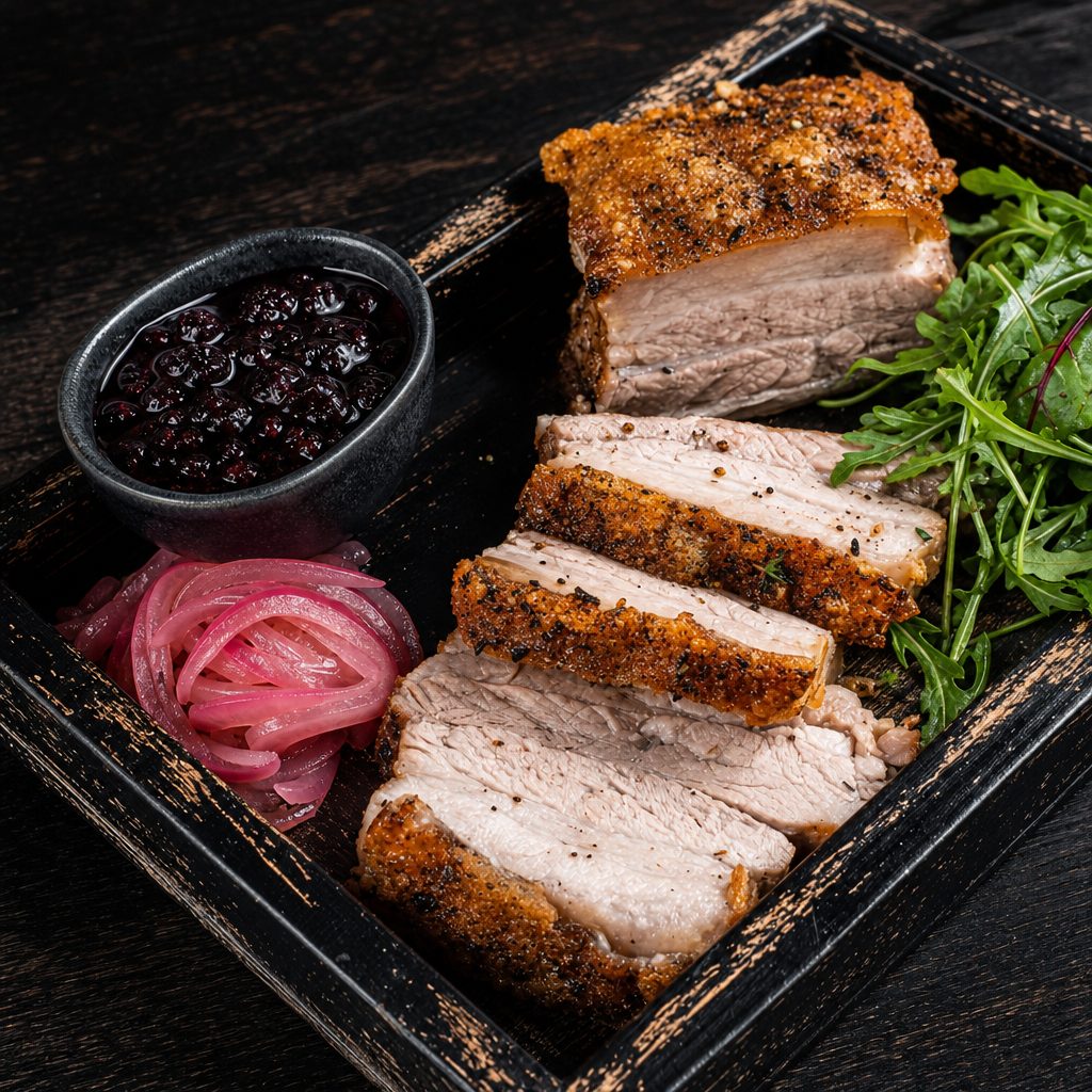 Slow Roasted Pork Belly.