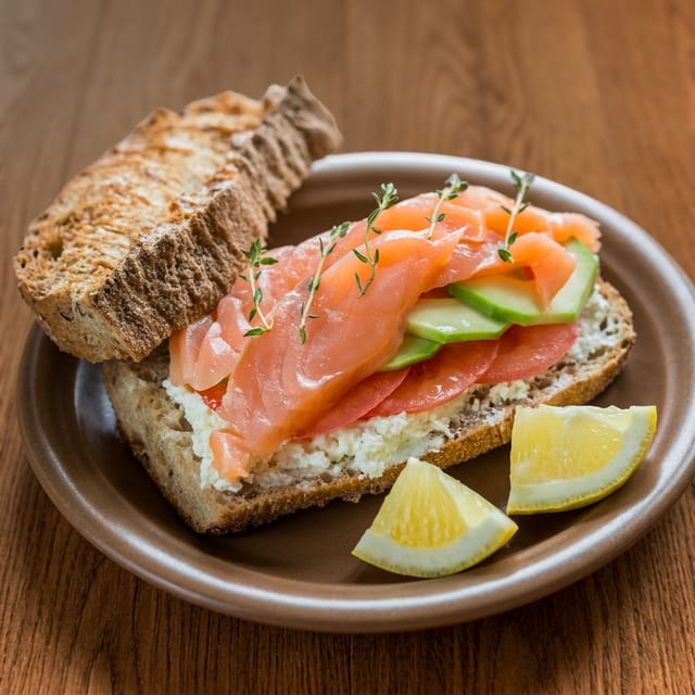 Smoked Salmon Sandwich.