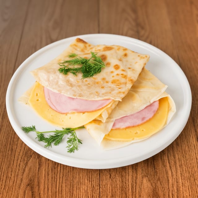 Ham & Swiss Cheese Crepe.